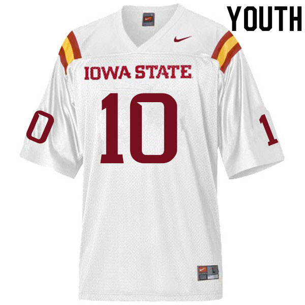 Iowa State Cyclones Youth #10 Tayvonn Kyle Nike NCAA Authentic White College Stitched Football Jersey KI42Y88RC